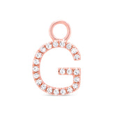 0.06ct 14k Rose Gold Diamond "G" Hoop Charm